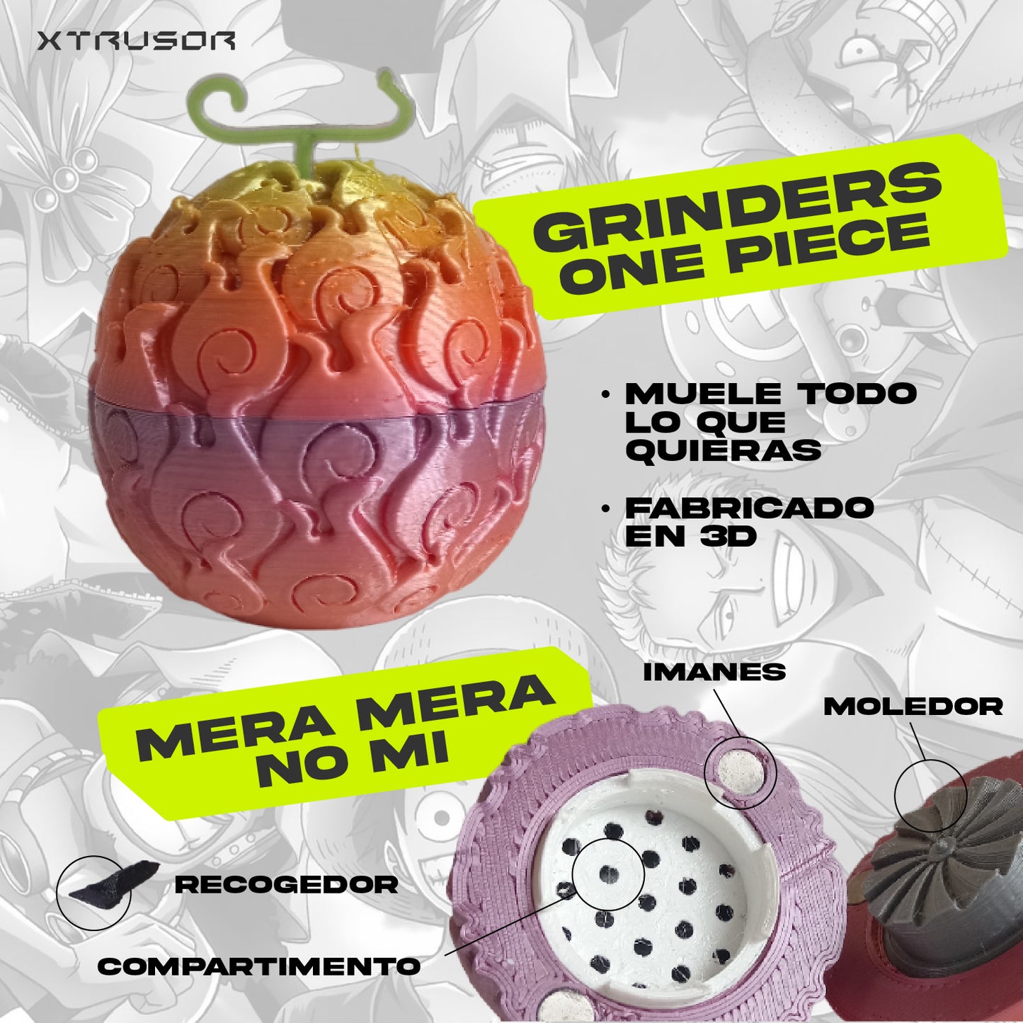 GRINDER ONEPIECE MERA MERA NO MI