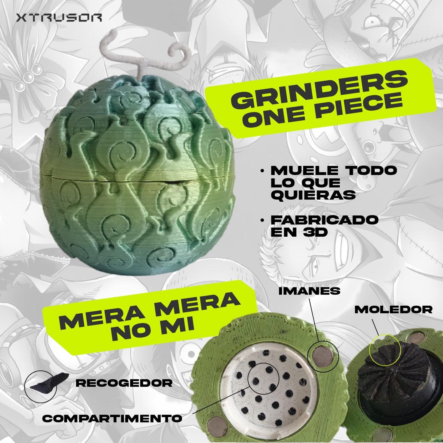 GRINDER ONEPIECE MERA MERA NO MI