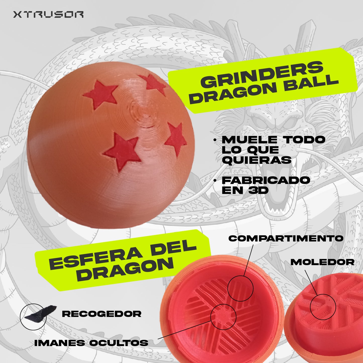 GRINDER ESFERA DEL DRAGON DBZ DE 4 ESTRELLAS